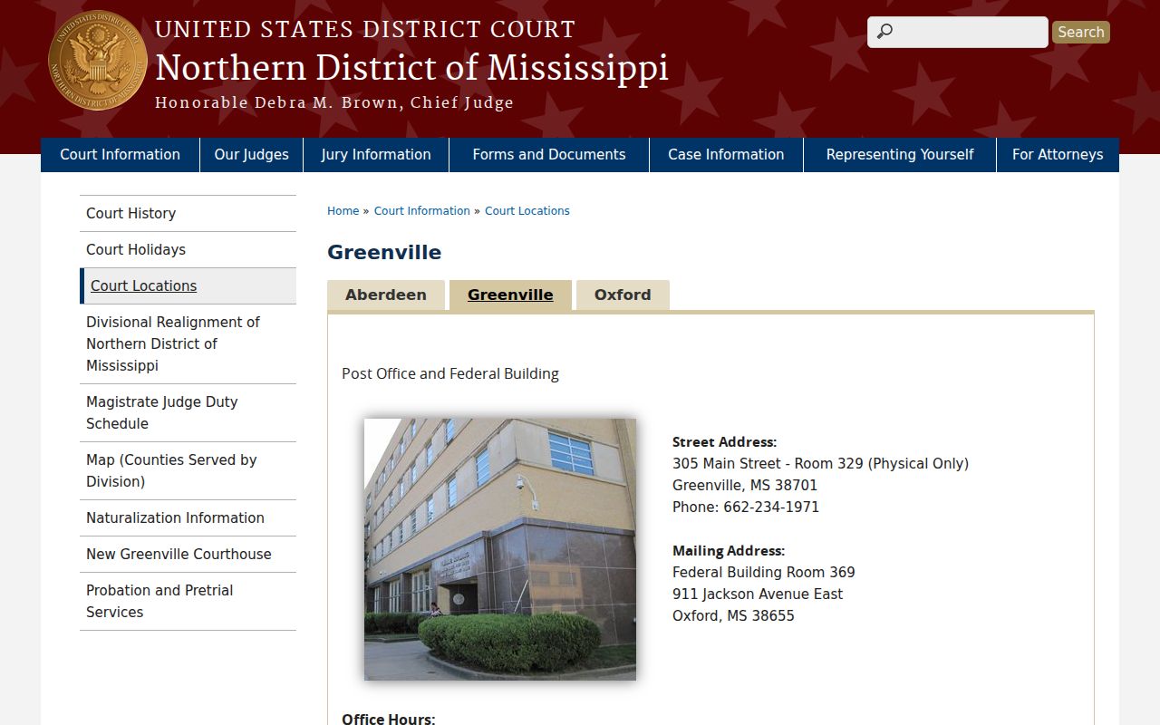 Attala County court records Greenville federal location