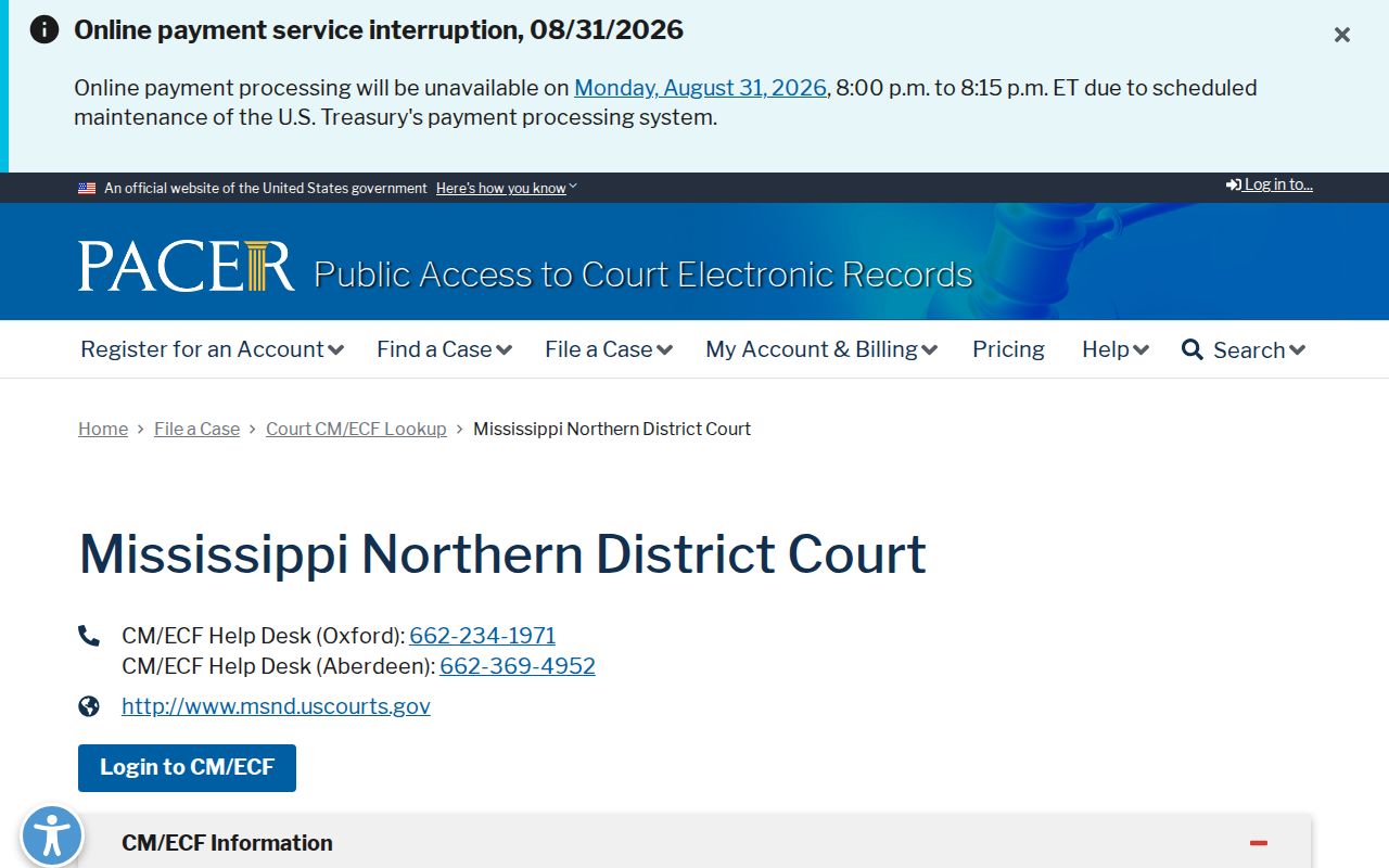 Attala County court records Northern District CM ECF source