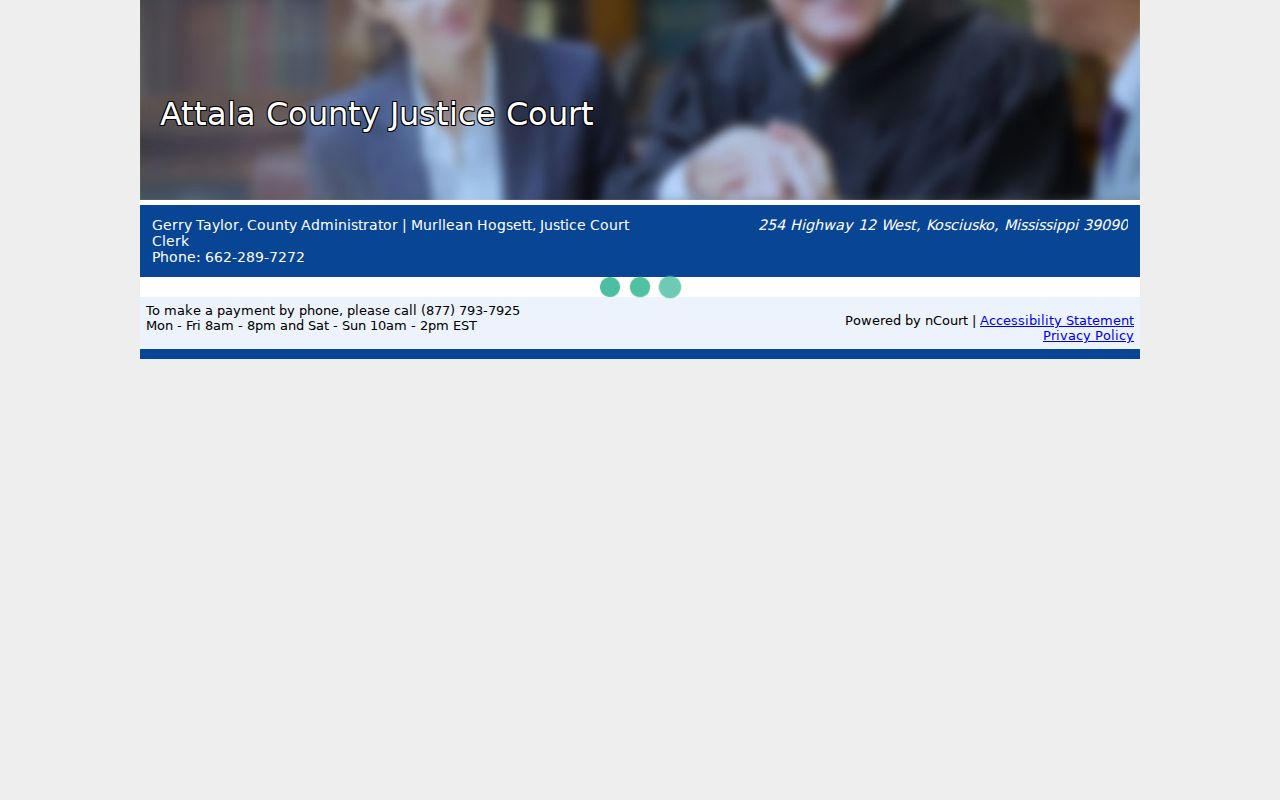 Attala County traffic court records nCourt payment route